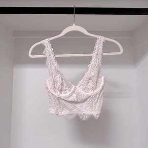 White Crochet Lace Bralette Victoria Secret 34B